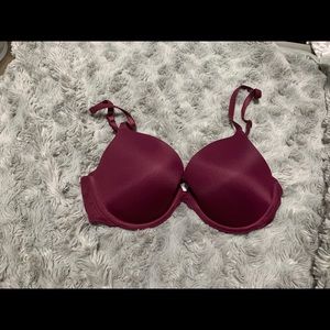 burgundy victoria’s secret pink bra